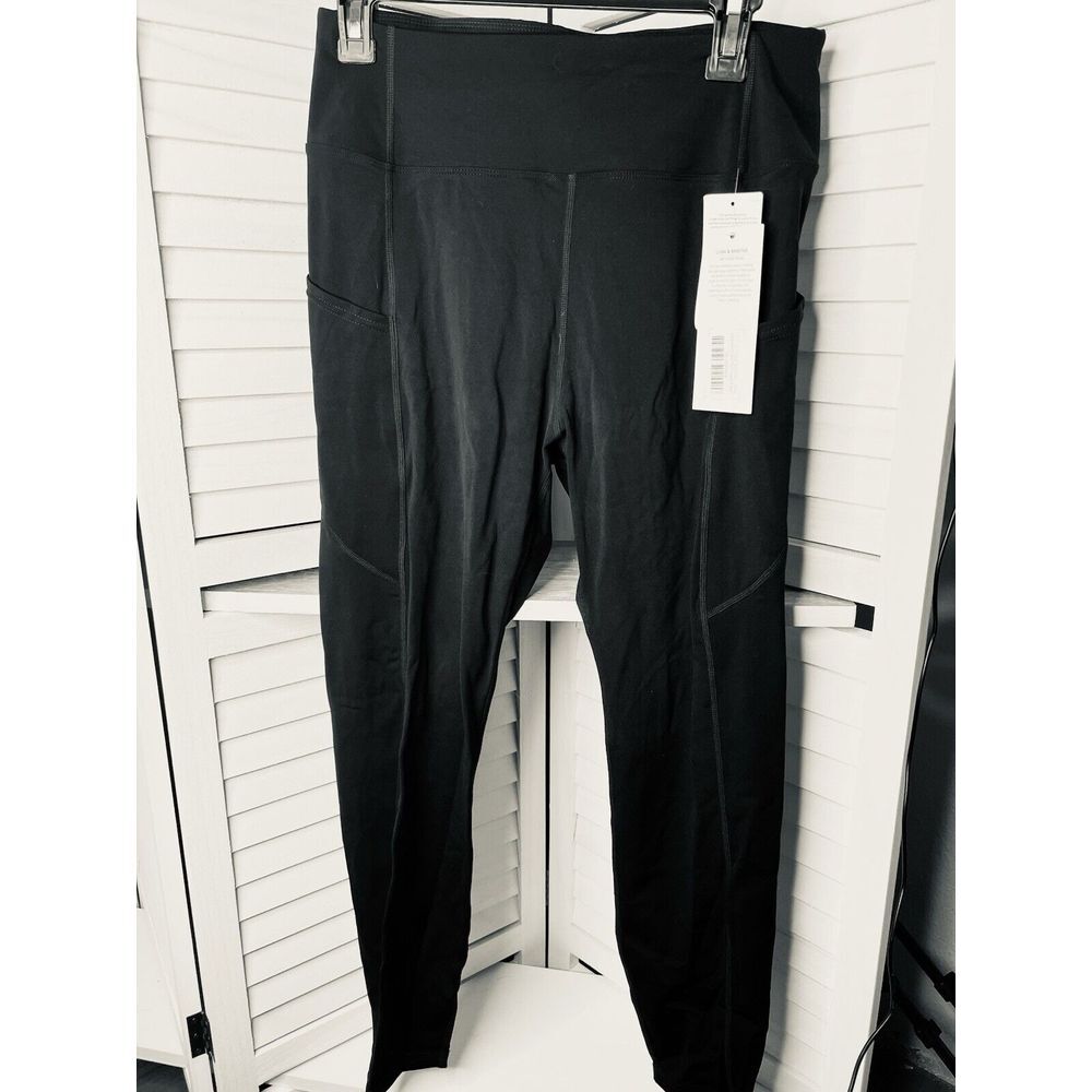 NWT Black Athletic Leggings LUNA & MARTHA w/‎ Pockets **See Details About Size**
